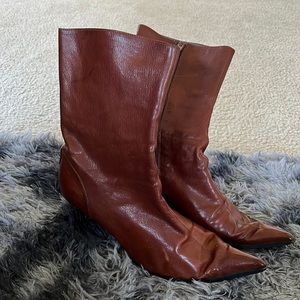 Brown ankle boots, size 8 , kitten heel.